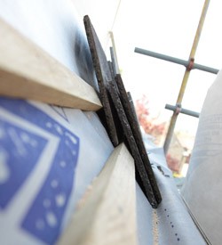 Roof tiles at a building site